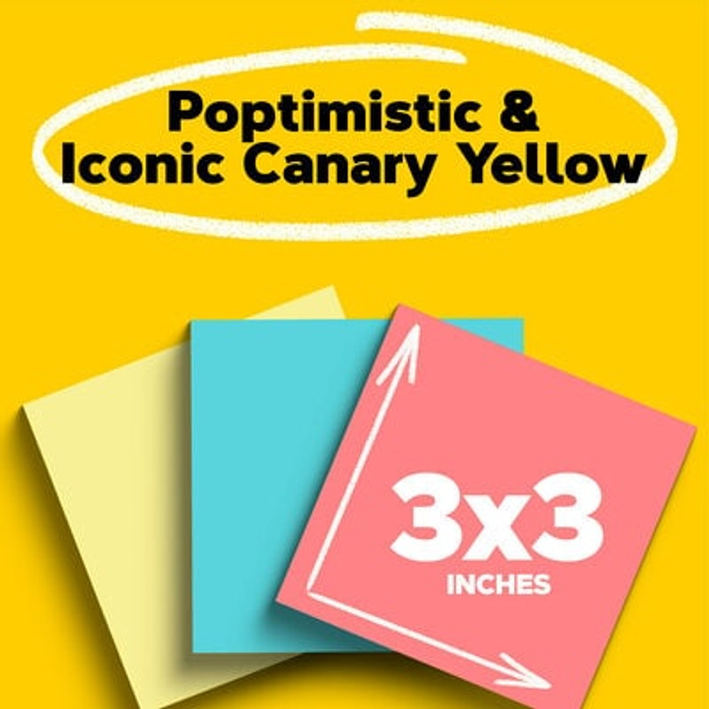 Post-it Notes 654-14YWM, 3 in x 3 in (76 mm x 76 mm). Poptimistic Collection