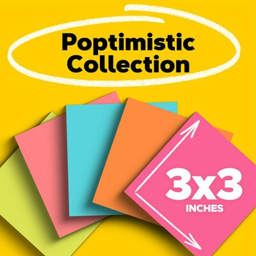 Post-it Notes 654-14AN, 3 in x 3 in, Poptimistic Collection, 14 Pads/Pack