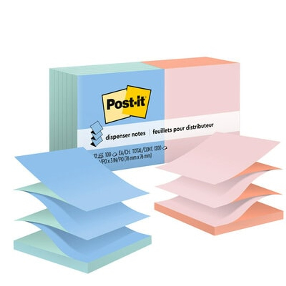 Post-it® Pop-Up Notes, Alternating Colors, 3 in x 3 in