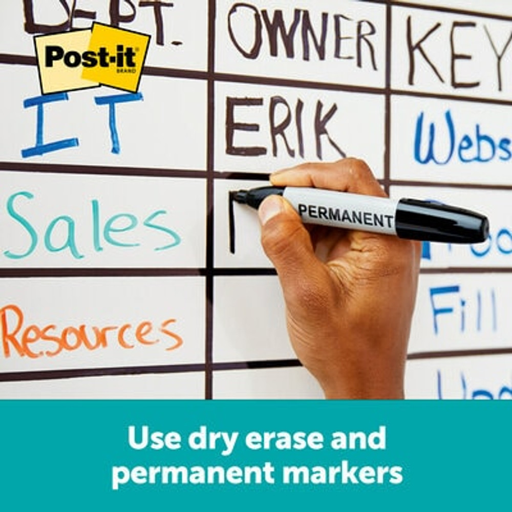Post-it Flex Write Surface, The Permanent Marker Whiteboard Surface, 3
ft. x 2 ft.