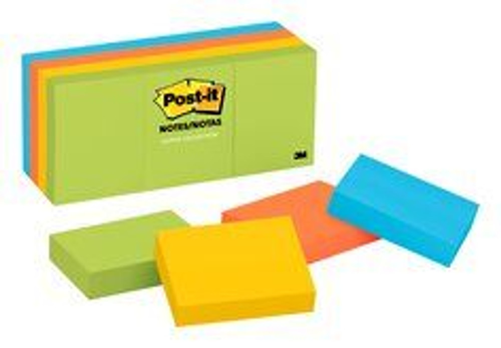 Post-it Notes, 653-AU, 1 3/8 in x 1 7/8 in (34.9 mm x 47.6 mm, Jaipurcolors 71965