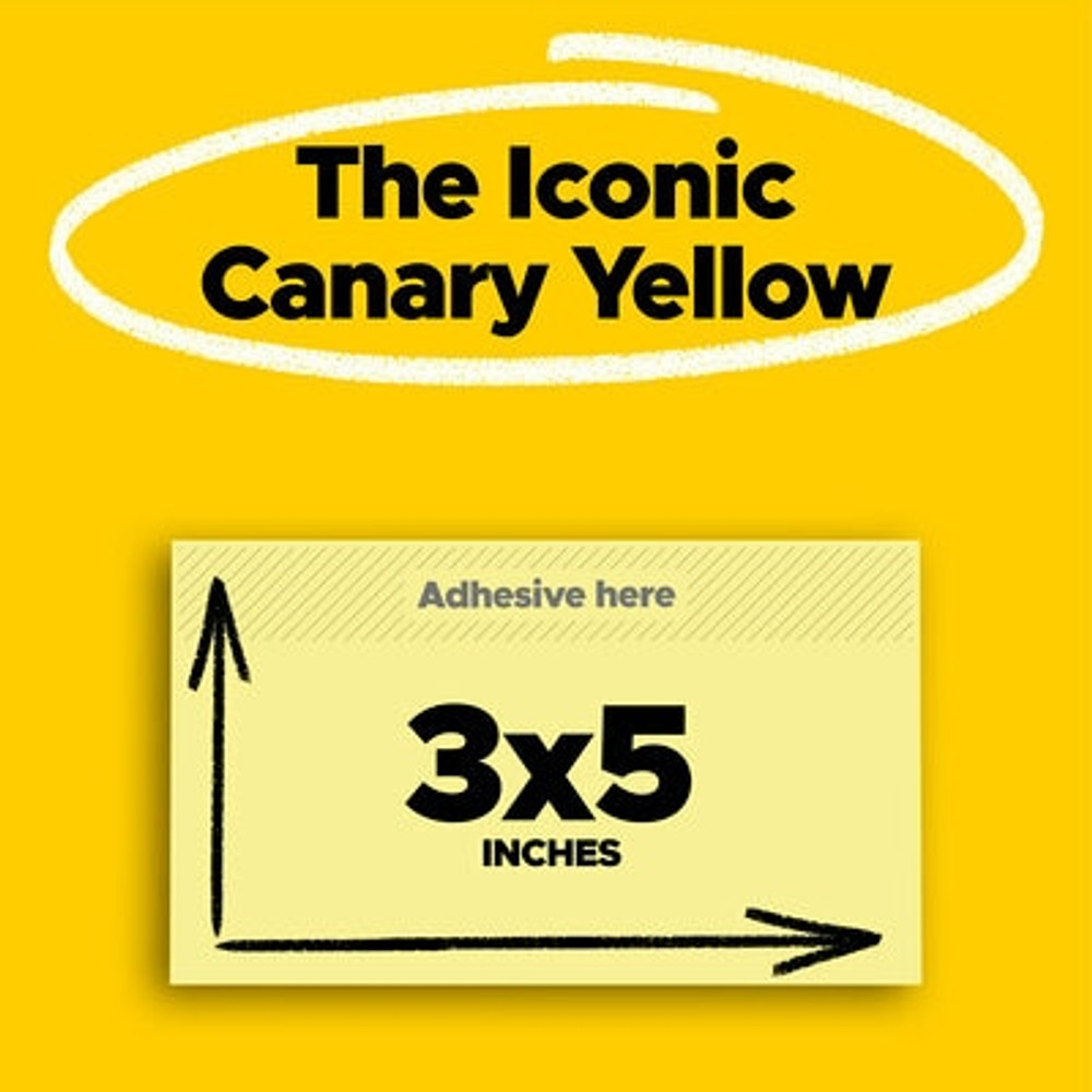 Post-it Notes 655-24VAD, 3 in x 5 in Canary Yellow 24 Pad Value Pack