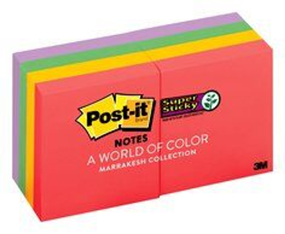 Post-it Super Sticky Notes 622-8SSAN, 1.8 in x 1.8 in (47,6 mm x 47,6mm) Marrakesh Colors 32503