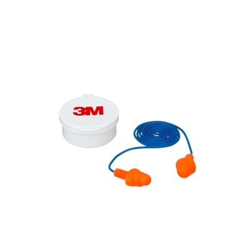 3M Corded Reusable Earplugs, 90586H1-DC, 1 pair with case/pack, 10packs/case 90586