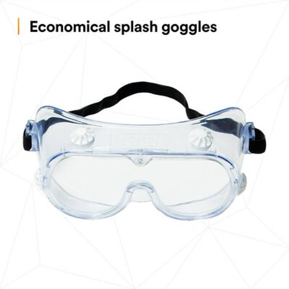 3M Safety Splash Goggle 334, 40660-00000-10, Clear Lens, 10 ea/case 62139