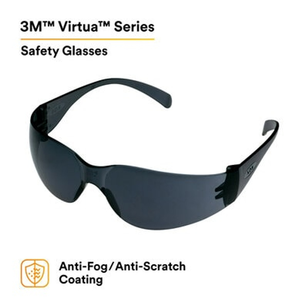 3M Virtua Protective Eyewear 11330-00000-20 Gray Anti-Fog Lens, GrayTemple 20 EA/Case 62107