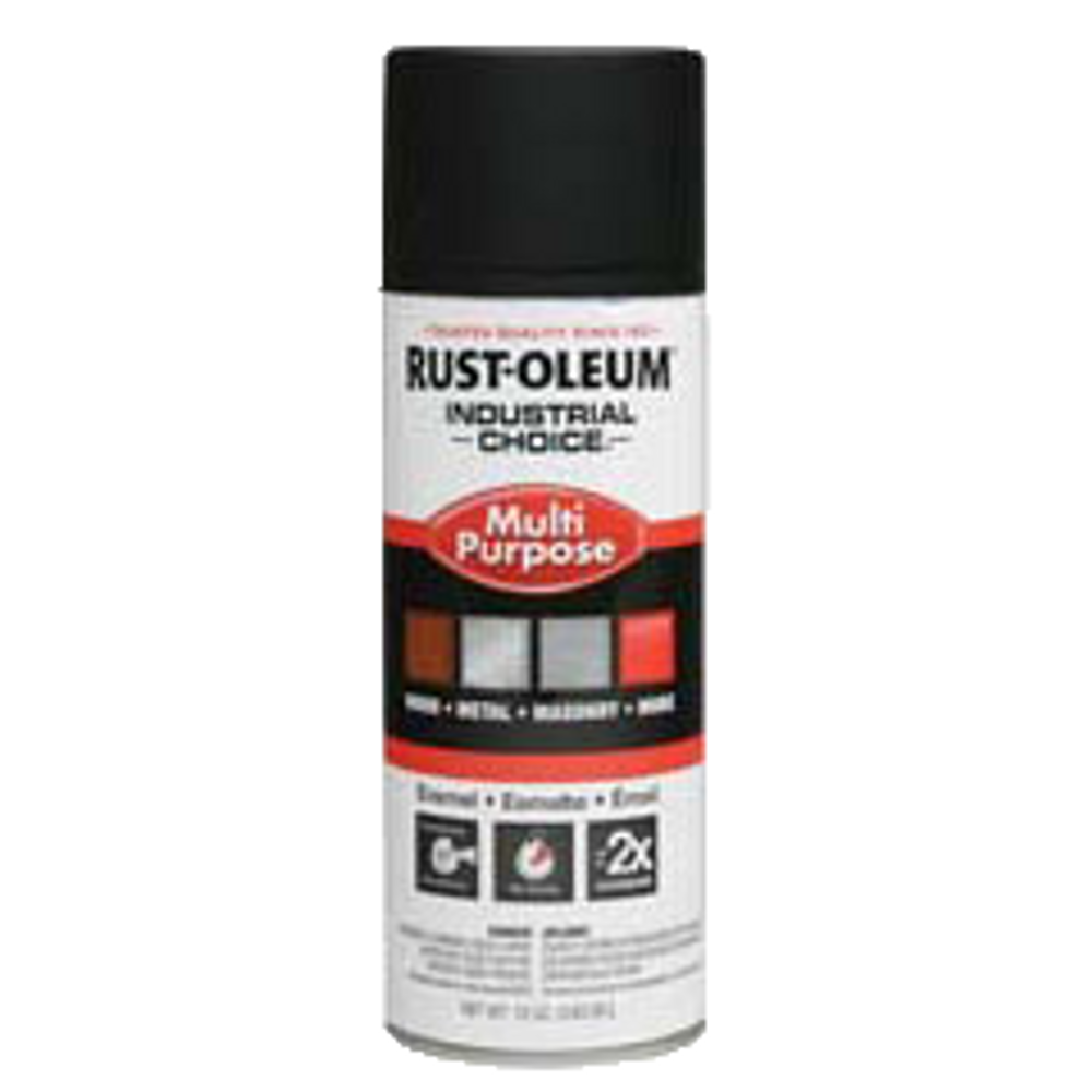 Industrial Choice 1600 System Multi-Purpose Enamel Sprays 1676830 Rust-Oleum | Ultra-Flat Black