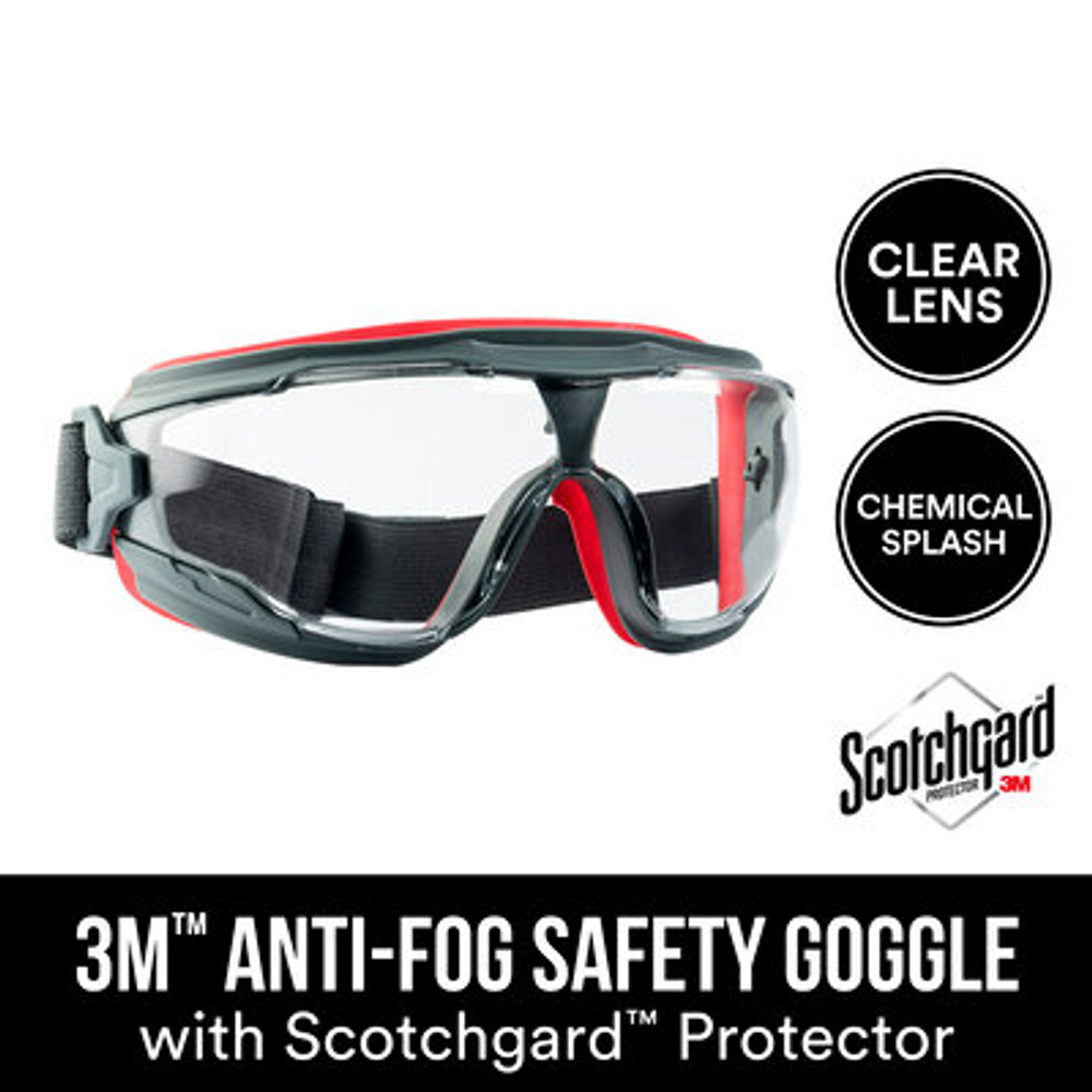 3M Anti-fog Safety Goggle with Scotchgard Protector