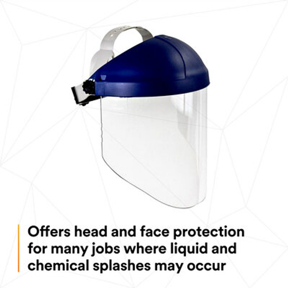 3M Ratchet Headgear H8A, 82783-00000, with 3M Clear PolycarbonateFaceshield WP96 5 EA/Case 82783