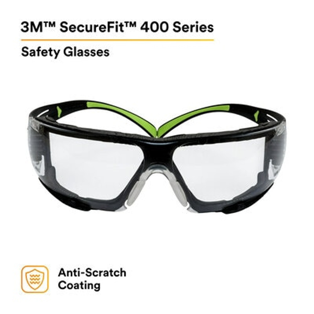 3M SecureFit Protective Eyewear SF410AS-FM, Indoor/Outdoor MirrorLens, Foam, 20 EA/Case 27545