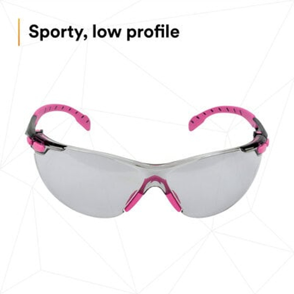 3M Solus 1000-Series Safety Glasses S1407SGAF, Pink/Black, I/O GrayScotchgard Anti-fog Lens, 20 EA/Case 27445