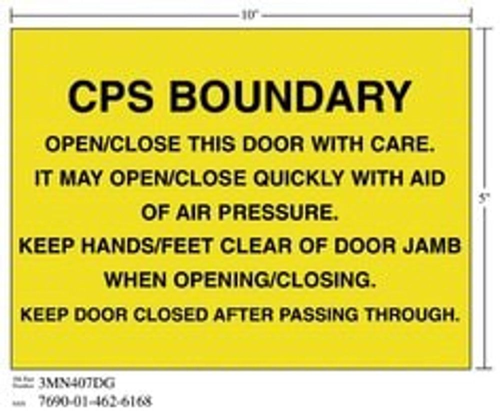 3M Diamond Grade Ventilation Sign 3MN407DG, "CPS‚Ä¶THROUGH", 10 in x 5in, 10/Package 57093