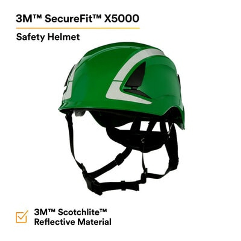3M SecureFit Safety Helmet, X5004X-ANSI,  Green, 1Ea/Box, 4 box/CS