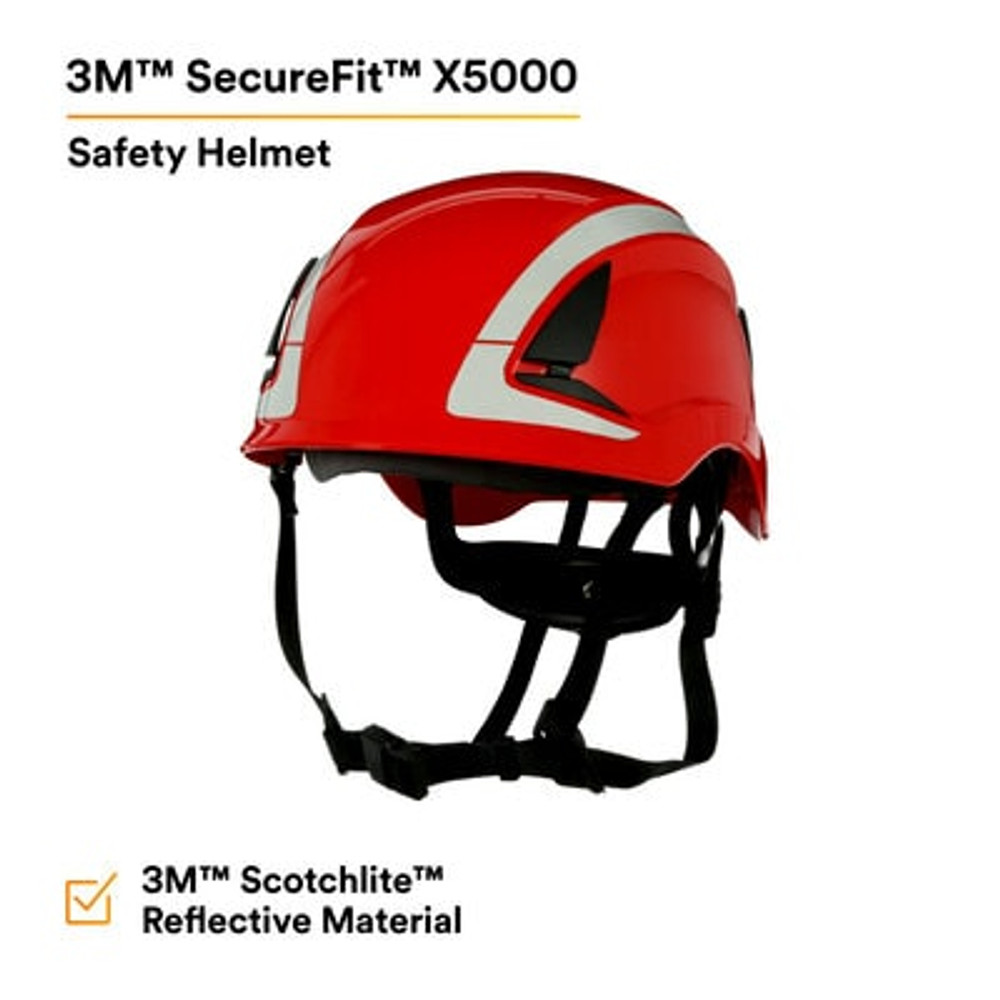 3M SecureFit Safety Helmet, X5005X-ANSI,  Red, 1Ea/Box, 4 box/CS