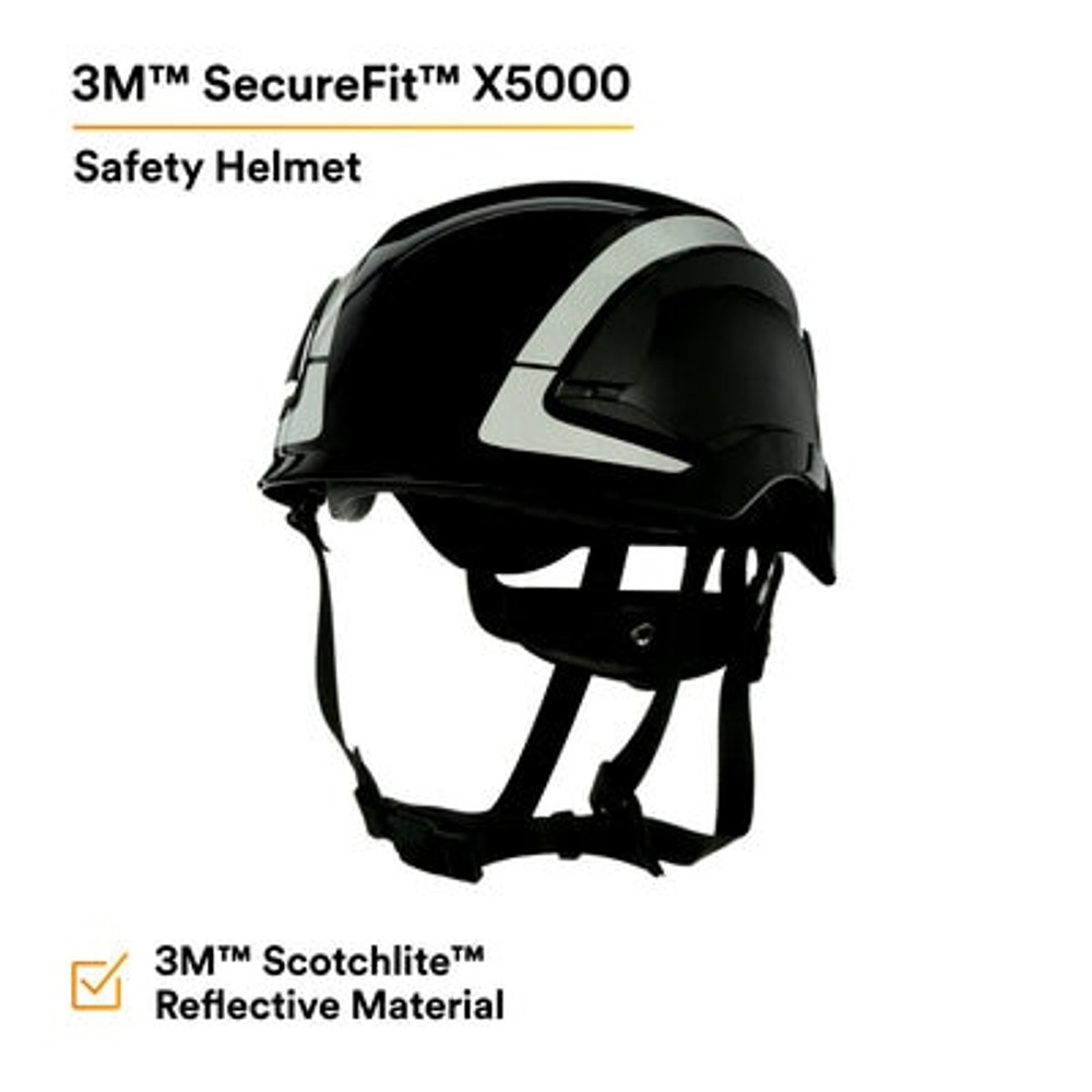 3M SecureFit Safety Helmet, X5012X-ANSI,  Black, 1Ea/Box, 4 box/CS