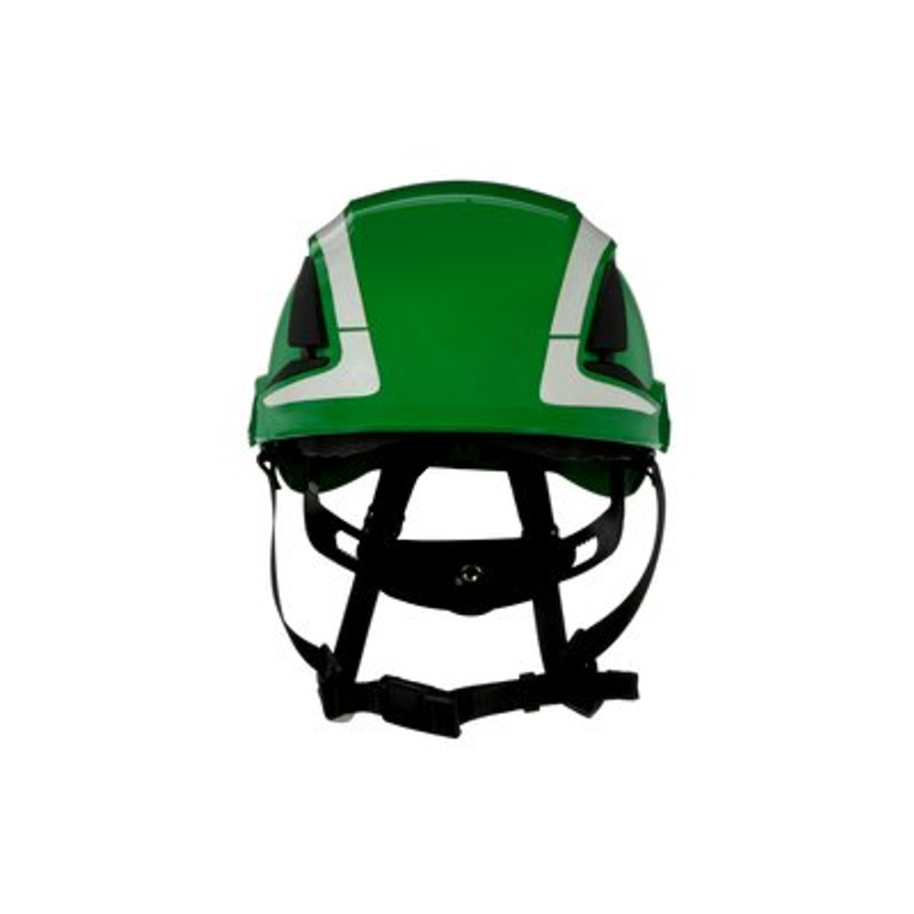 3M SecureFit Safety Helmet X5004VX-ANSI, Green, Vented, Reflective, ANSI - Frontside