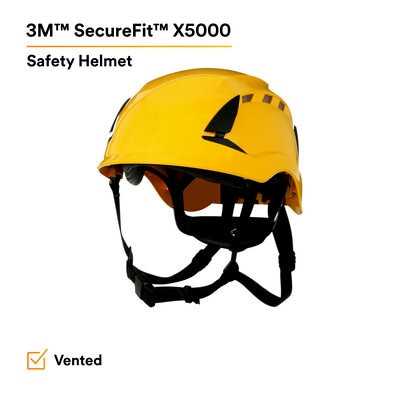 3M SecureFit Safety Helmet X5002V Yellow 94308 | Head Protection