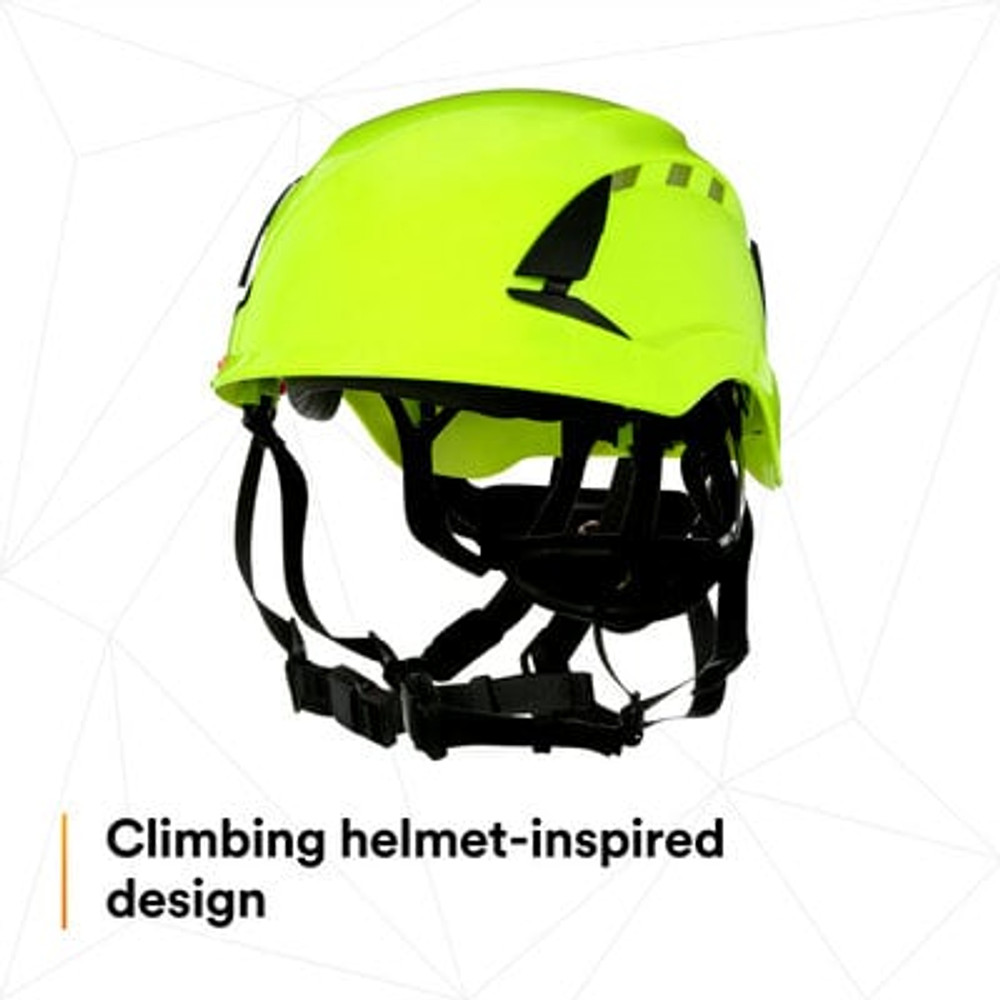 3M SecureFit Safety Helmet, X5014V-ANSI,  HVGreen, vented, 10 EA/Case 94314