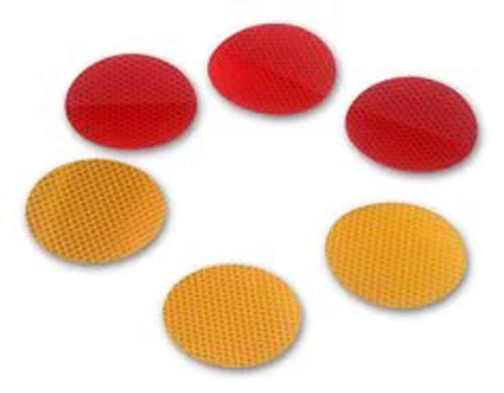 3M Diamond Grade Reflectors 989-72, Red, Debossed, 2 in x 3.5 in,50/Pack 22556