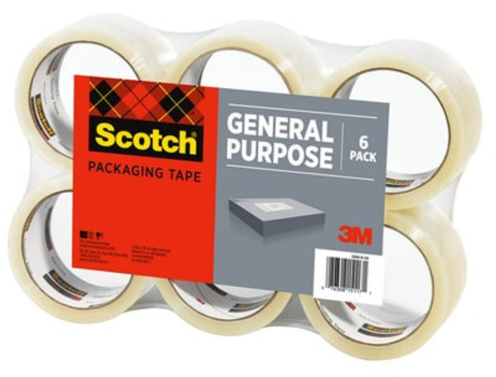 Scotch Lightweight Shipping Packaging Tape 3350-6, 1.88 in x 54.6 yd(48 mm x 50 m) 91446