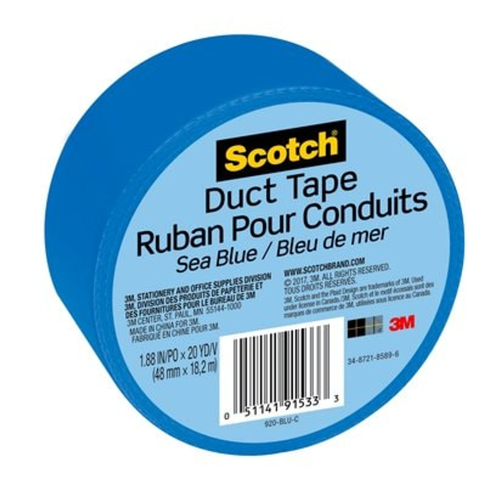 Scotch Duct Tape 920-BLU-C, 1.88 in x 20 yd (48 mm x 18,2 m), Blue 91533