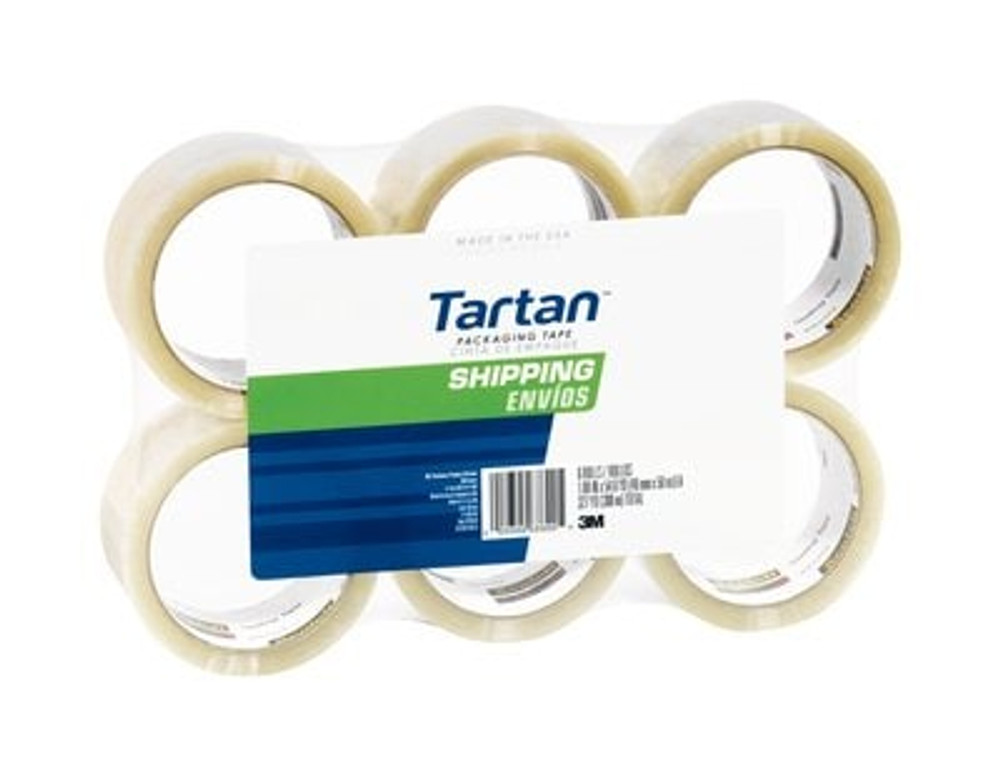 Tartan Shipping Packaging Tape 3710-6, 1.88 in x 54.6 yd (48 mm x 50m), 6 pack 92228