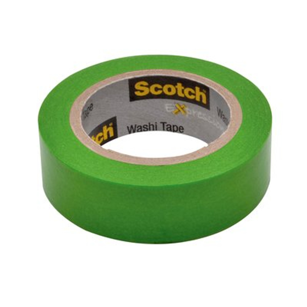 Scotch Expressions Washi Tape C314-GRN, .59 in x 393 in (15 mm x 10 m)
Green