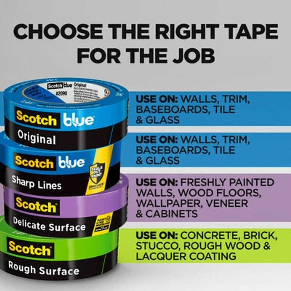 ScotchBlue Original Painter's Tape 2090-36EP4, 1.41 in x 60 yd (36mm x
54,8m), 4 rolls/pack