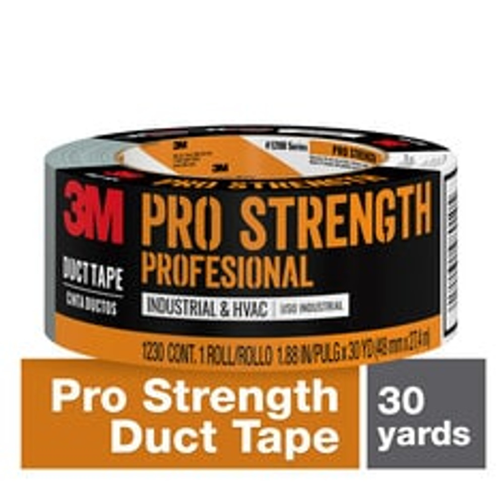 3M Pro Strength Duct Tape 1230-A, 1.88 in x 30 yd (48.0 mm x 27.4 m) 24rls/cs 98010