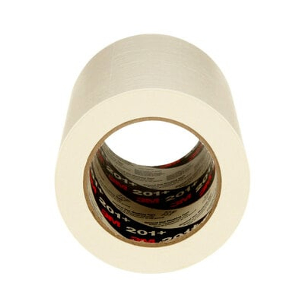 3M General Use Masking Tape 201+, Tan, 144 mm x 55 m, 4.4 mil, 8 percase 81435