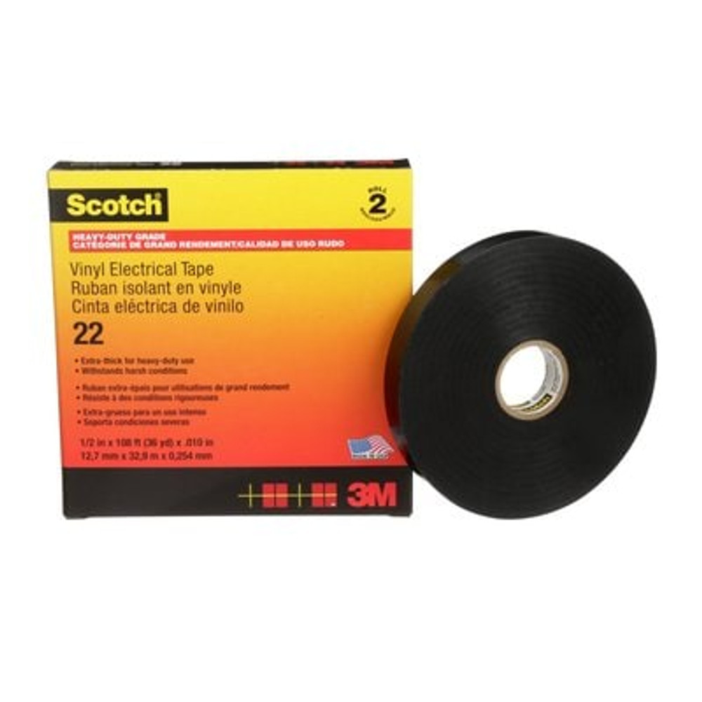 Scotch Vinyl Elctrcl Tape, 22, black, 0.25mm, 12.7mmx33m