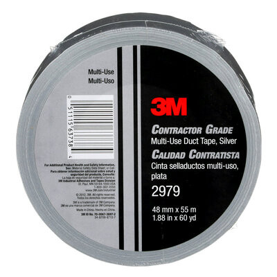 3M Contractor Grade Multi-Use Duct Tape 2979, Silver, 1.88 in x 60 yd