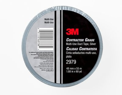 3M Contractor Grade Multi-Use Duct Tape 2979, Silver, 1.88 in x 60 yd,
24/Case, Individually Wrapped Conveniently Packaged