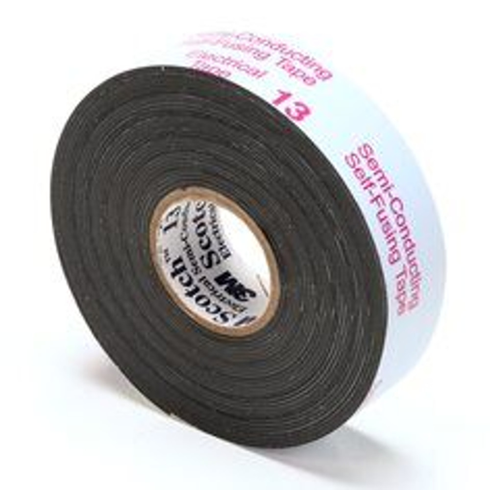 Scotch Electrical Semi-Conducting Tape 13, 3/4 in x 15 ft, Printed,Black, 50 rolls/Case, BULK 15017