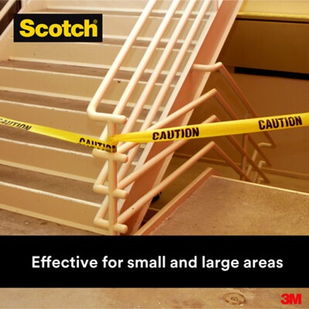 Scotch Barricade Tape 301, CAUTION, 3 in x 300 ft, Yellow, 16rolls/Case 53460
