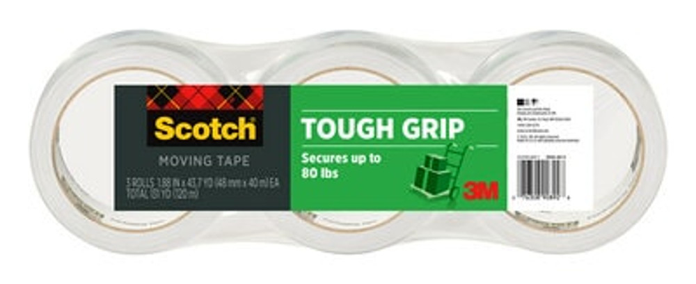 Scotch® Tough Grip Moving Tape, 3500-40-3 1.88 in x 43.7 yds (48 mm x 40 m), 3-Pack