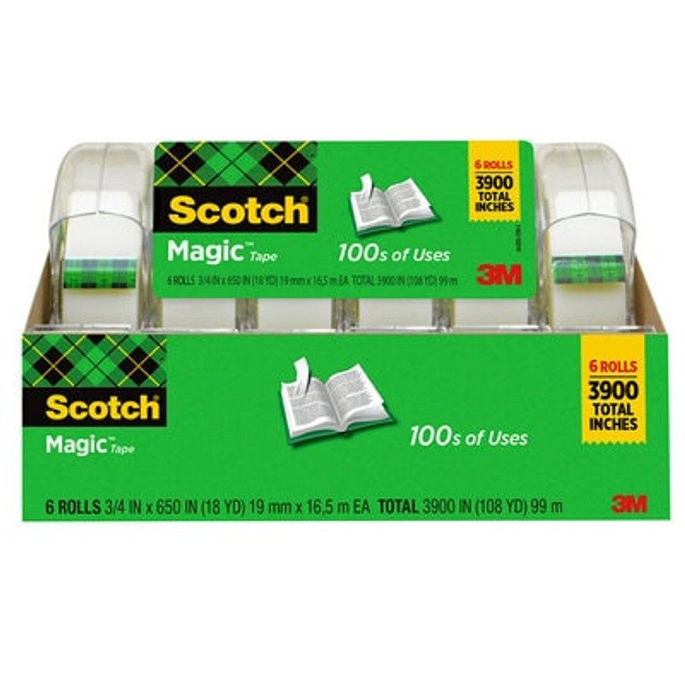 Scotch Magic Tape 6122MP, 3/4 in x 650 in 6 Pack 50250