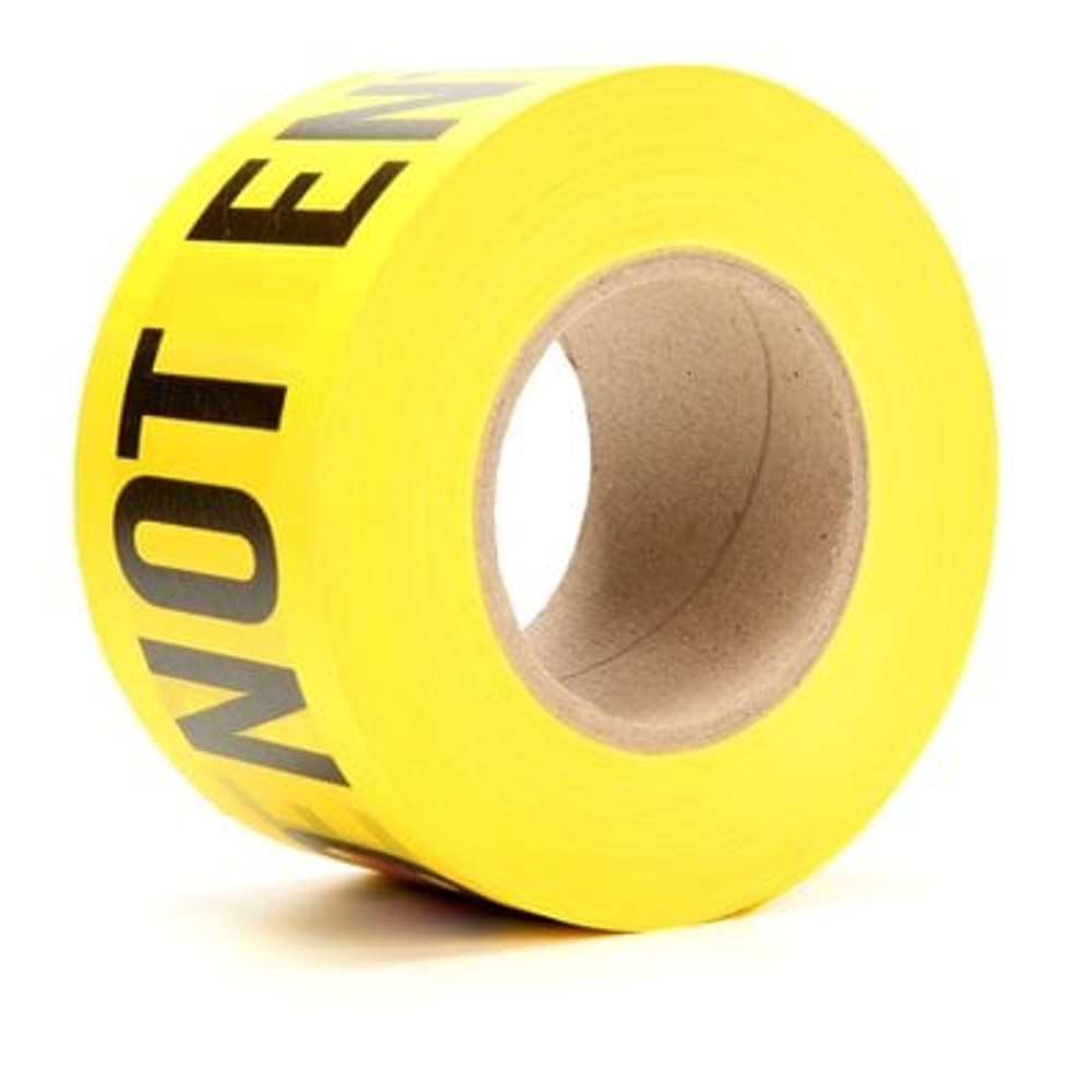 Scotch Barricade Tape 361, CAUTION DO NOT ENTER, 3 in x 1000 ft,Yellow, 8 rolls/Case 57765