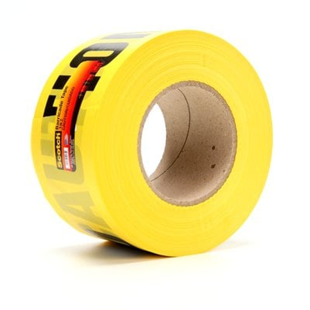 Scotch Barricade Tape 382, CAUTION / CIUDADO, 3 in x 1000 ft, Yellow, 8rolls/Case 59235