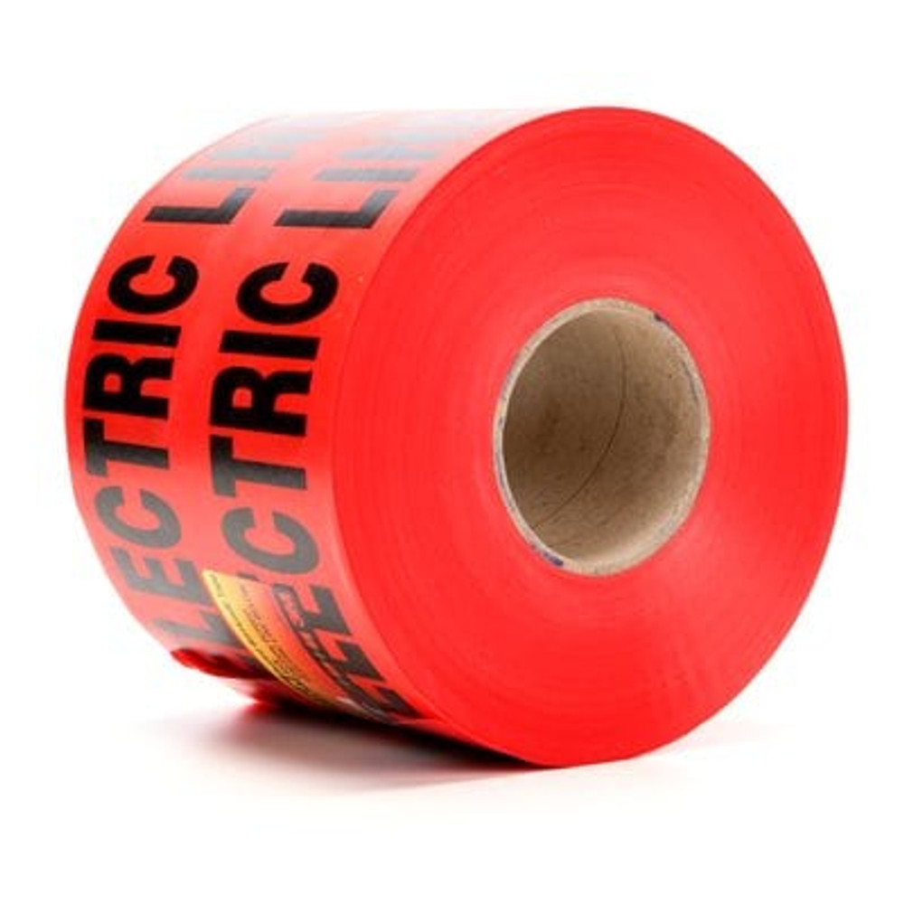 Scotch Buried Barricade Tape 368, CAUTION BURIED ELECTRIC LINE BELOW, 6
in x 1000 ft, Red, 4 rolls/Case