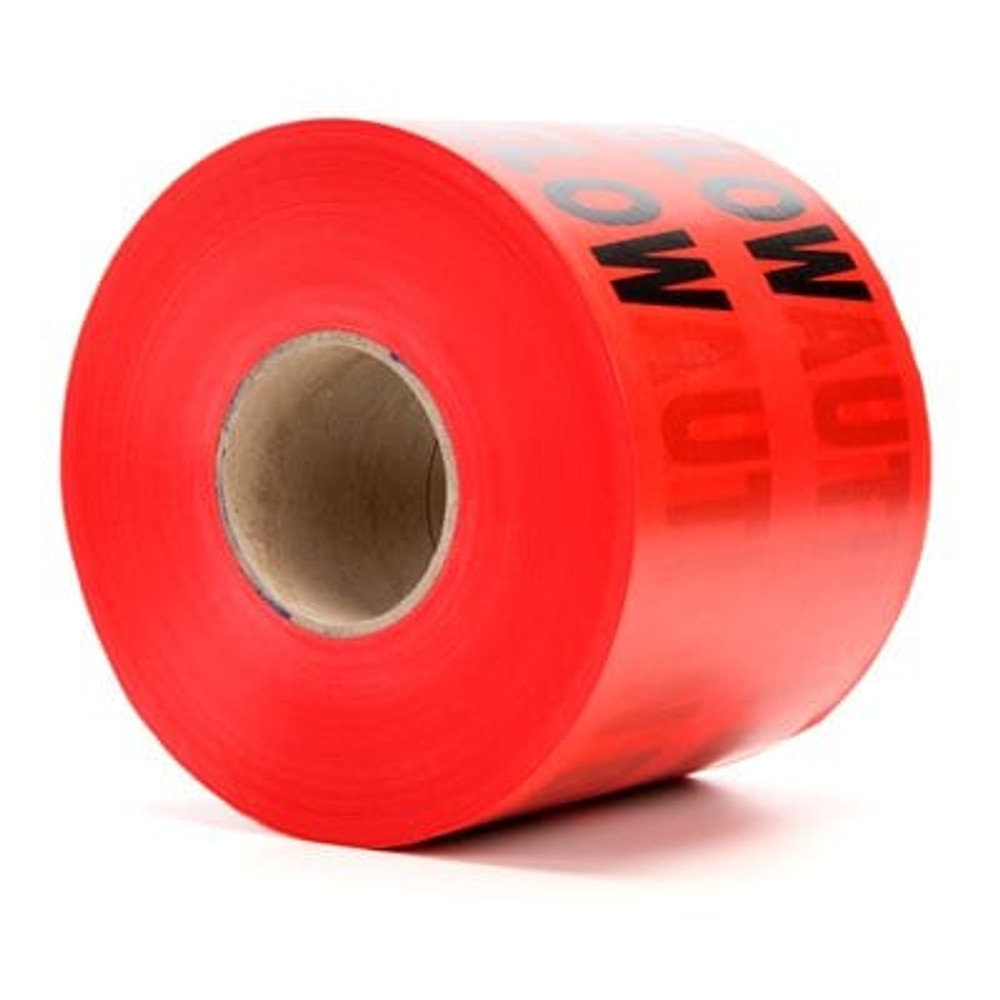 Scotch Buried Barricade Tape 368, CAUTION BURIED ELECTRIC LINE BELOW, 6
in x 1000 ft, Red, 4 rolls/Case