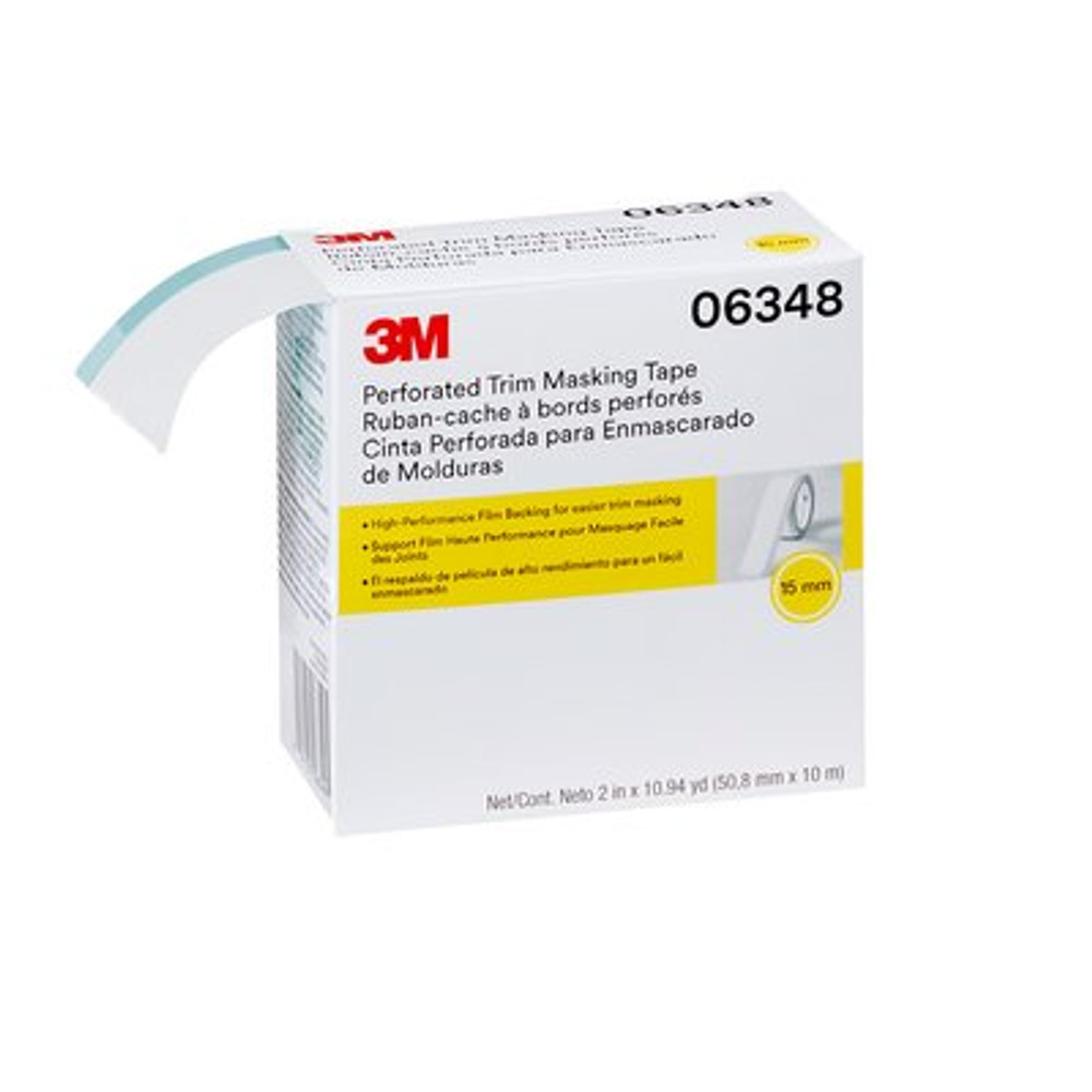 3M Perforated Trim Masking Tape, 06348, 15 mm Hard Band, 50.8 mm x 10 m, 6 rolls per case