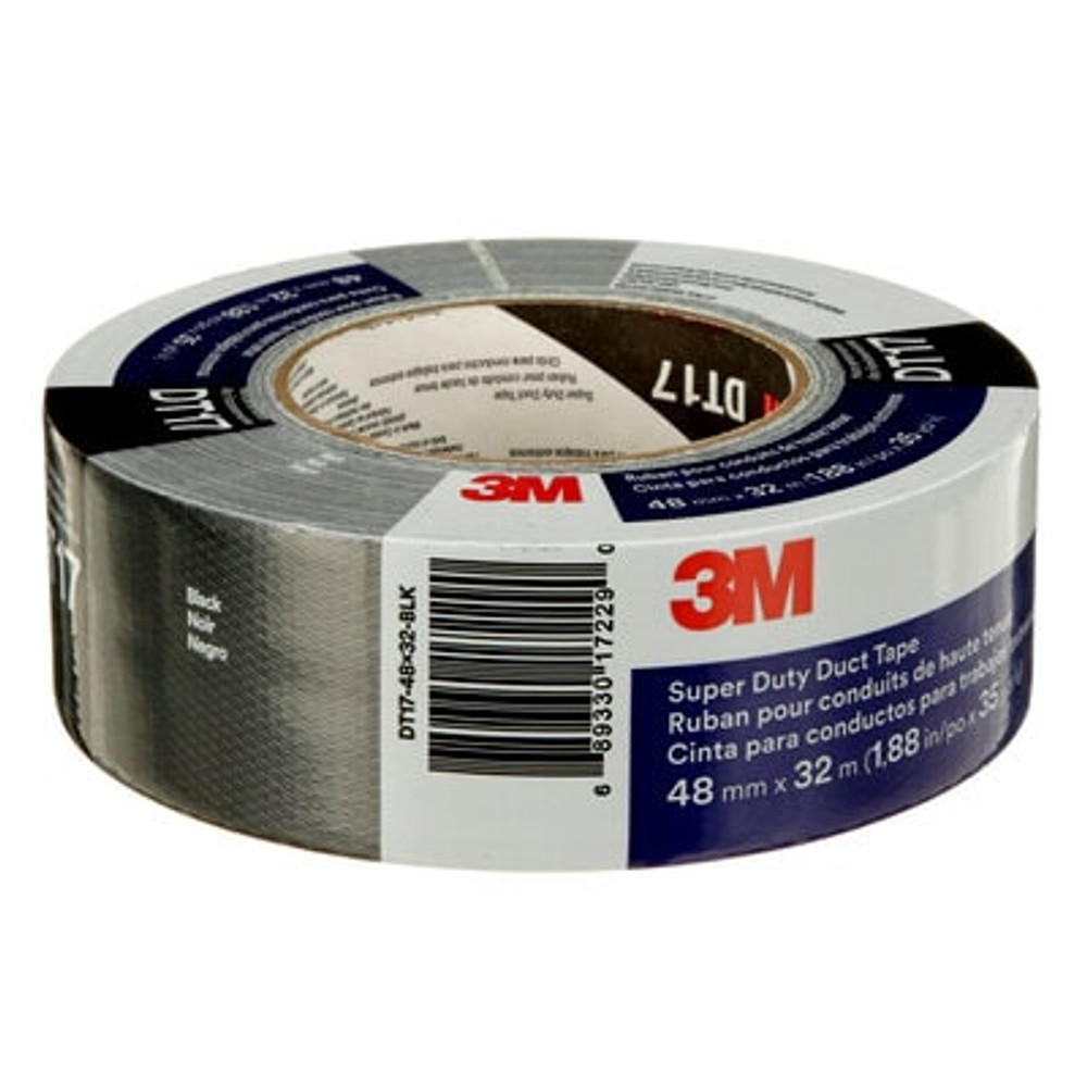 3M Super Duty Duct Tape DT17, Black, 48 mm x 32 m, 17 mil, 24
Roll/Case, Individually Wrapped Conveniently Packaged