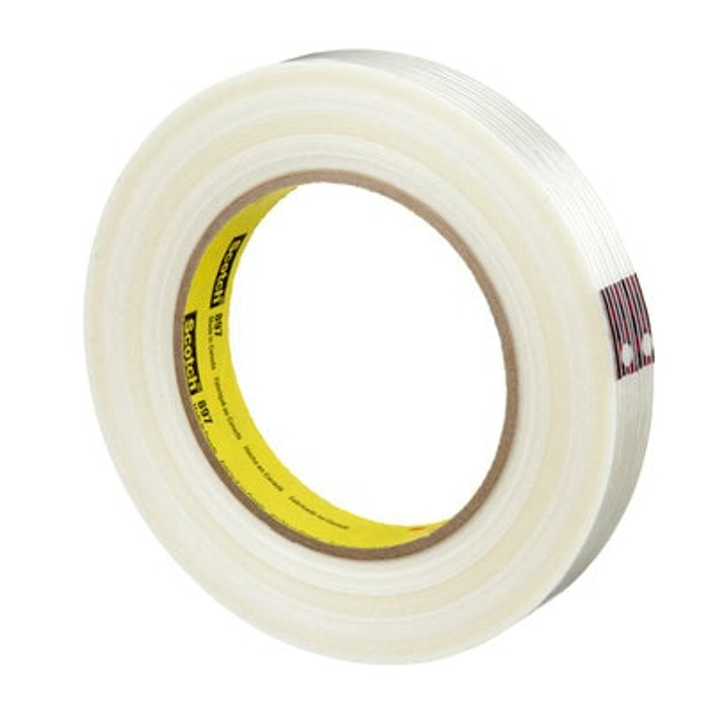 Scotch Filament Tape 897, Clear, 18 mm x 55 m, 5 mil, 48 Rolls/Case 86524