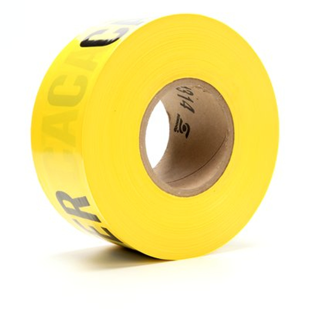 Scotch Barricade Tape 333, CAUTION DO NOT ENTER, 3 in x 1000 ft,Yellow, 8 rolls/Case 58374