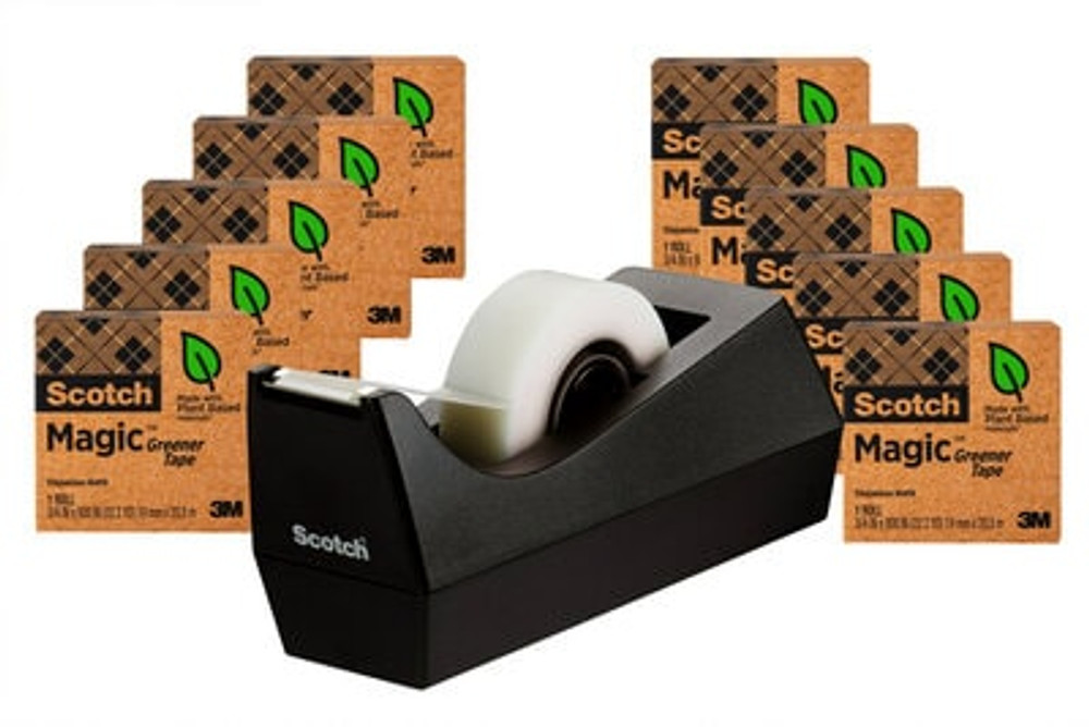 Scotch Magic Greener Tape with Dispenser 812-10P-C38, 3/4 in x 900 in(19 mm x 22,8 m), 10-Pack with Tape Dispenser 72991