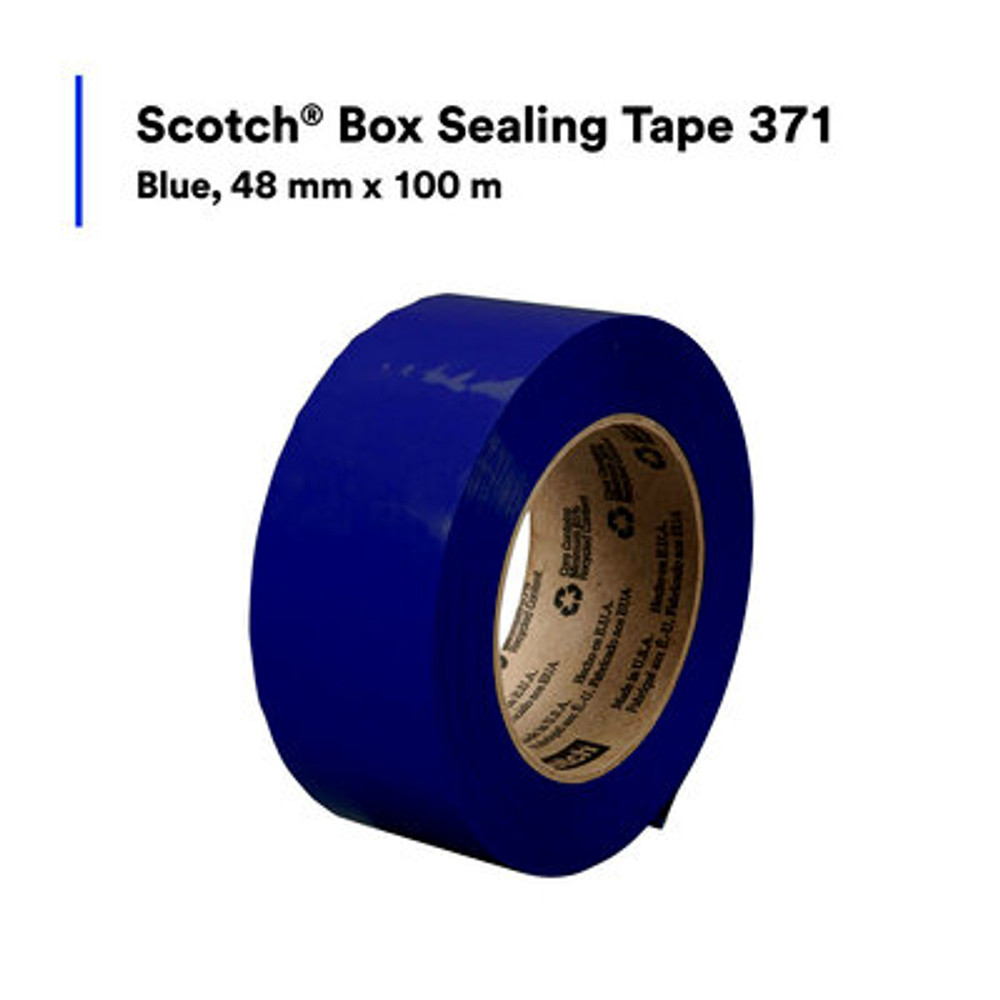 Scotch Box Sealing Tape 371, Blue, 48 mm x 100 m, 36/Case 82883