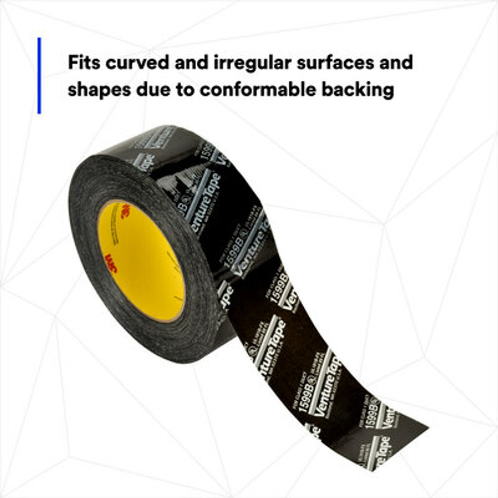 3M Venture Tape UL181B-FX Polypropylene Duct Tape 1599B, Black, 48 mm
x 109.7 m, 3 mil, 24 Rolls/Case