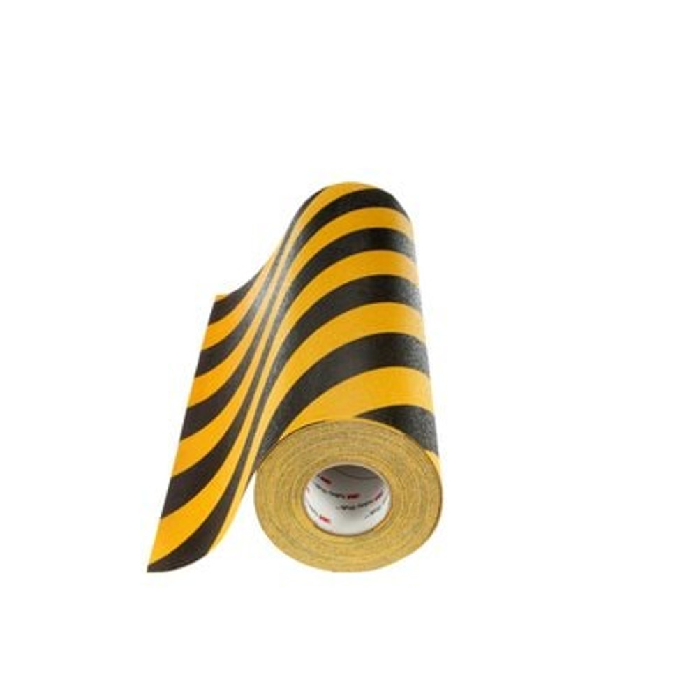 3M Safety-Walk Slip-Resistant General Purpose Tapes & Treads 613,Black/Yellow Stripe, 12 in x 60 ft, Roll, 1/Case 85968
