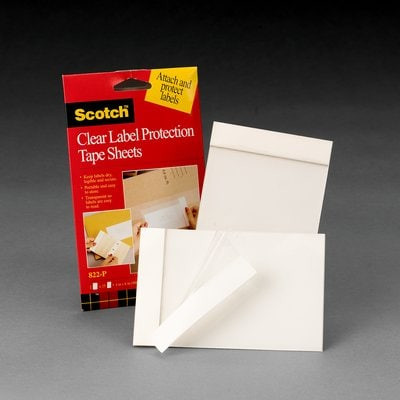 3M Tape Sheets 822P, Clear, 4 in x 6 in, 60 Pack/Case